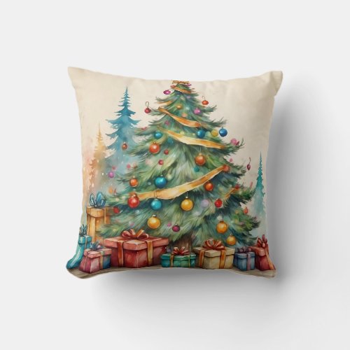 Decorative Snow Blue  White Ball Merry Christmas Throw Pillow