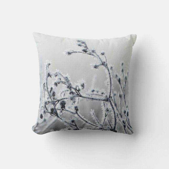 Decorative Snow Blue & White Ball Merry Christmas  Throw Pillow (Front)