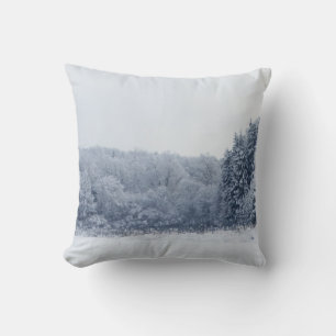 Decorative Snow Blue & White Ball Merry Christmas Throw Pillow