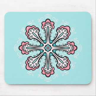 Decorative Snowflake Fun Abstract Winter Mouse Pad