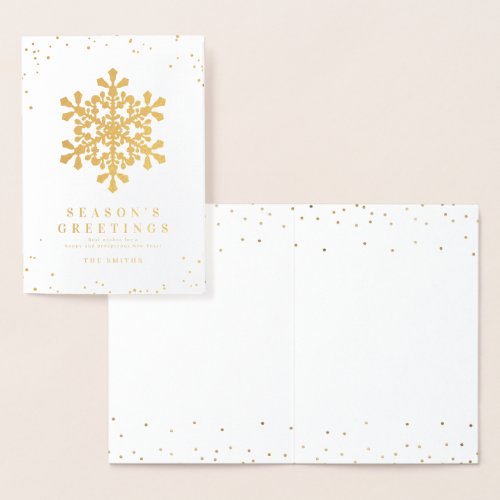 Decorative Snowflake Seasons Greetings Christmas Foil Card