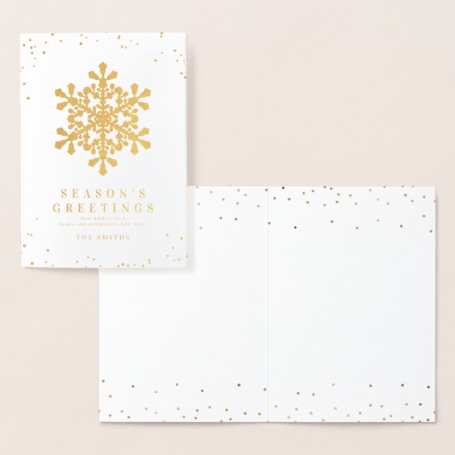 Decorative Snowflake Season's Greetings Christmas Foil Card (Display)