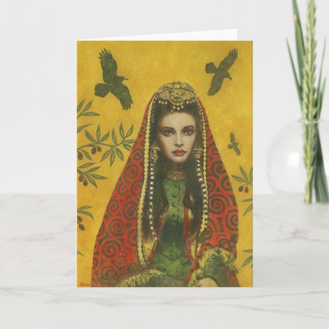 Decorative Sorceress Witch Greetings Card (Front)