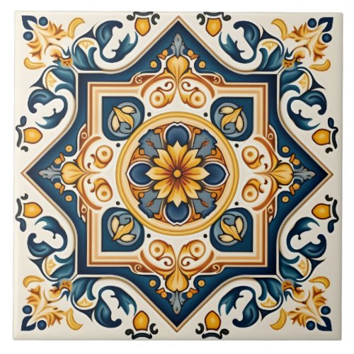 Decorative Spanish Mediterranean Ceramic Tile