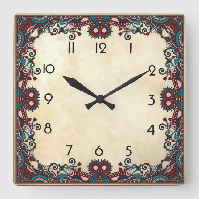 Decorative Square Wall Clock (Front)