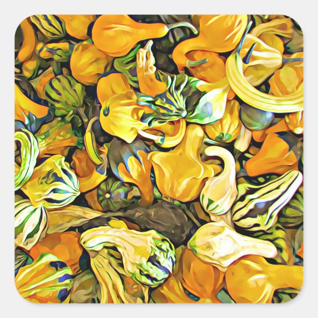 Decorative Squash and Gourds Halloween Stickers (Front)