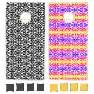 Decorative stamp damask pattern cornhole set