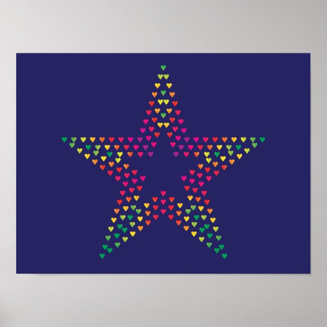 Decorative Star hearts poster  (Front)