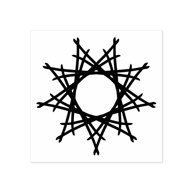 Decorative Star Rubber Stamp (Imprint)