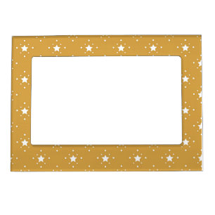 Decorative Stars on Gold Background Magnetic Frame