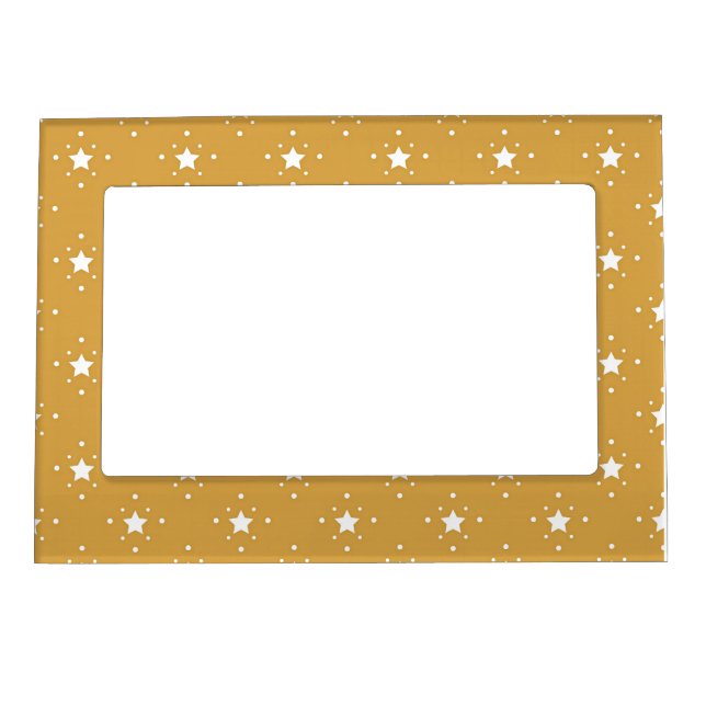 Decorative Stars on Gold Background Magnetic Frame (Front)