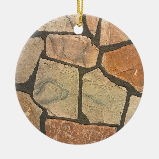Decorative Stone Paving Look Ceramic Ornament (Front)