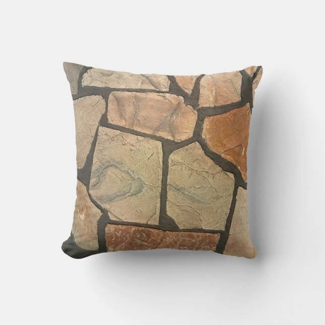 Decorative Stone Paving Look Throw Pillow (Front)