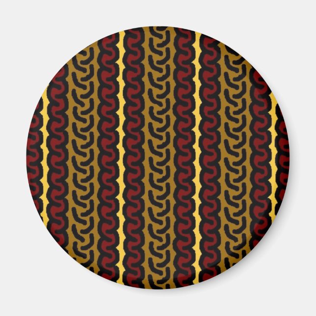 Decorative stripe magnet - ocher/red (Front)