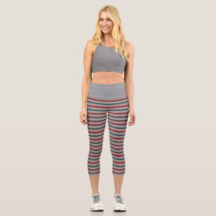 Decorative Striped Capri Leggings