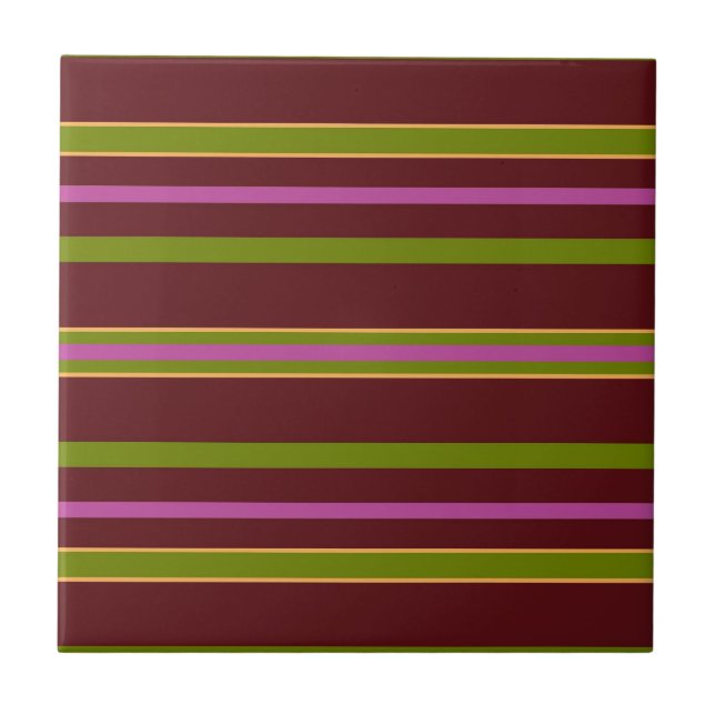 Decorative Striped  Ceramic Tile (Front)