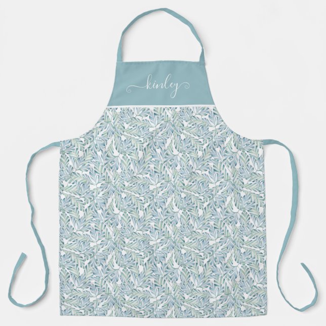 Decorative Striped Leaf Pattern Apron (Front)