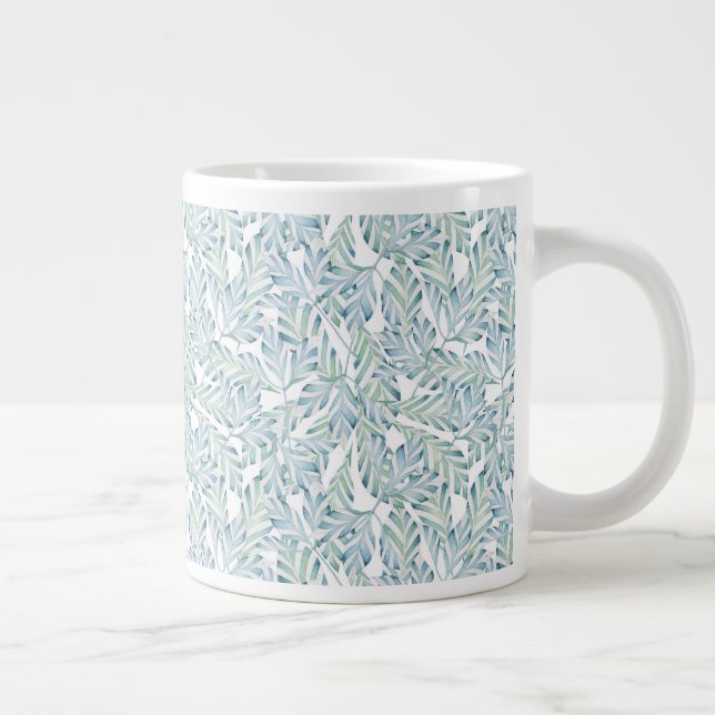 Decorative Striped Leaf Pattern Giant Coffee Mug (Right)