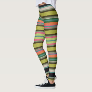  Decorative Striped  Leggings