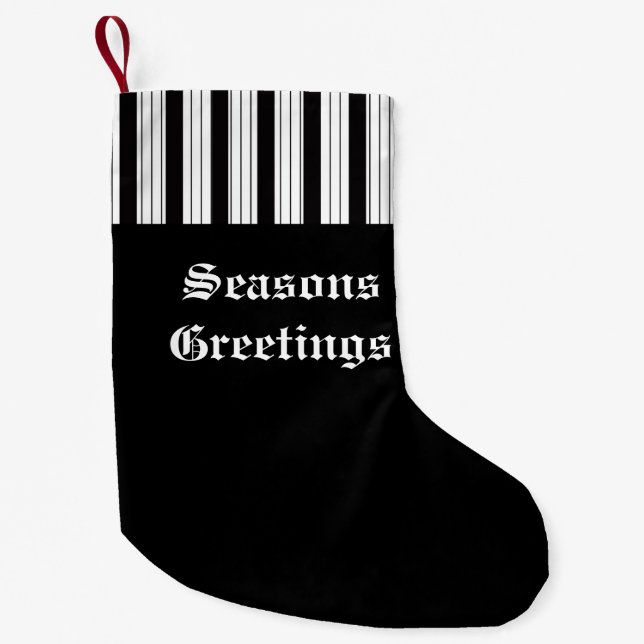 Decorative Striped  Small Christmas Stocking (Front)
