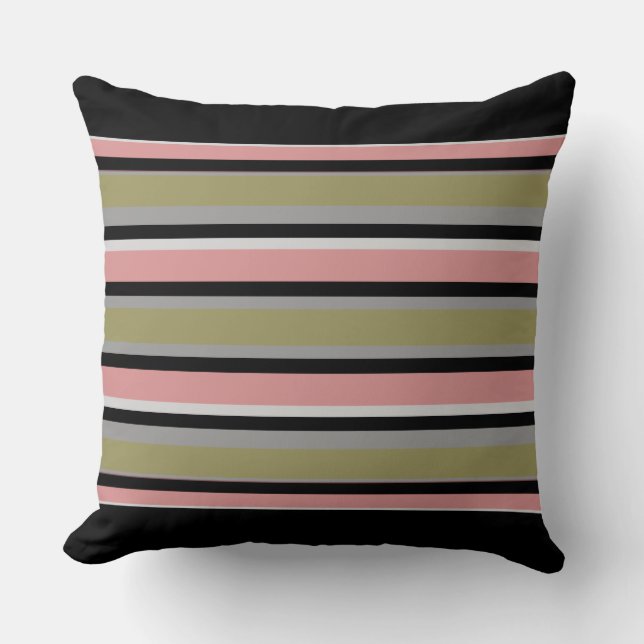 Decorative Striped  Throw Pillow (Front)