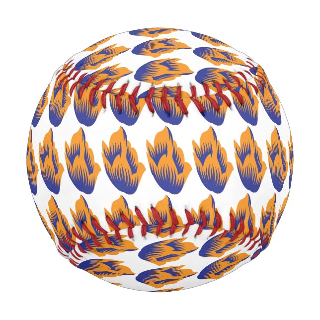 Decorative Style, Dark Blue Green, Wattle Baseball (Front)