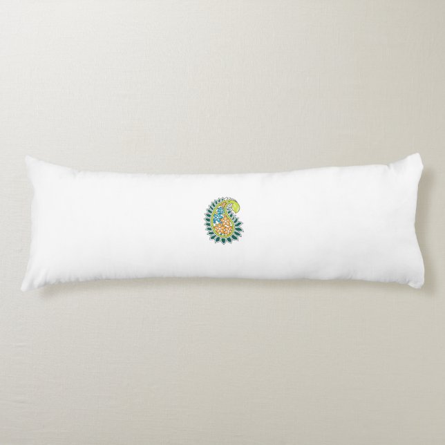 Decorative Style, Dark Blue Green, Wattle Body Pillow (Front)