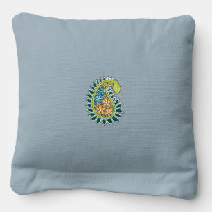 Decorative Style, Dark Blue Green, Wattle Cornhole Bags