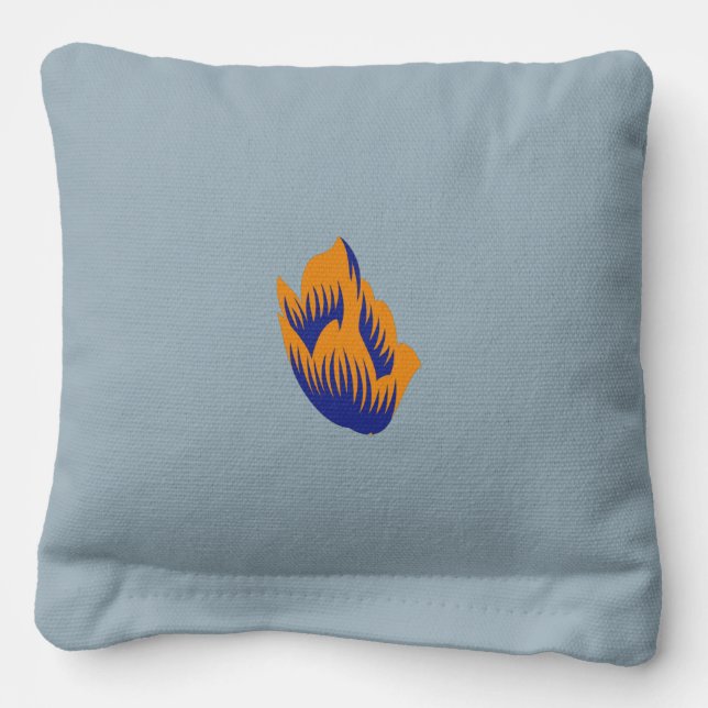 Decorative Style, Dark Blue Green, Wattle Cornhole Bags (Front)