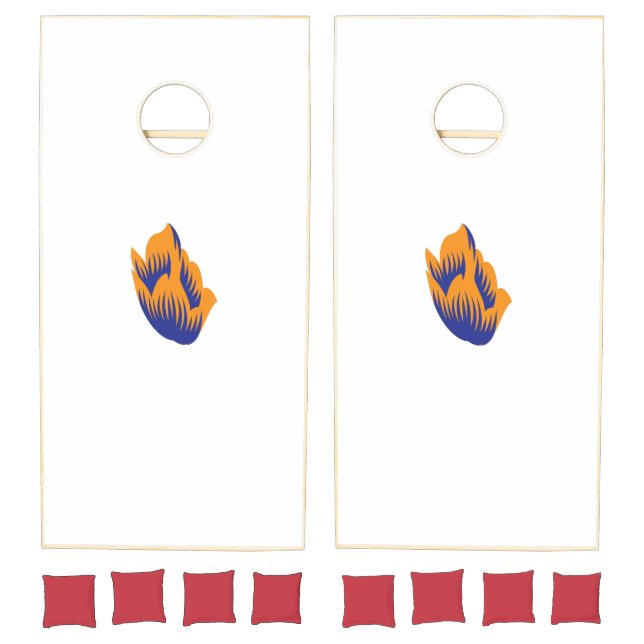 Decorative Style, Dark Blue Green, Wattle Cornhole Set (Set)