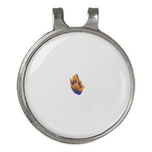 Decorative Style, Dark Blue Green, Wattle Golf Hat Clip