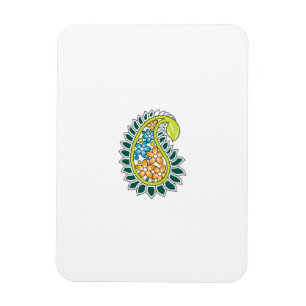 Decorative Style, Dark Blue Green, Wattle Magnet