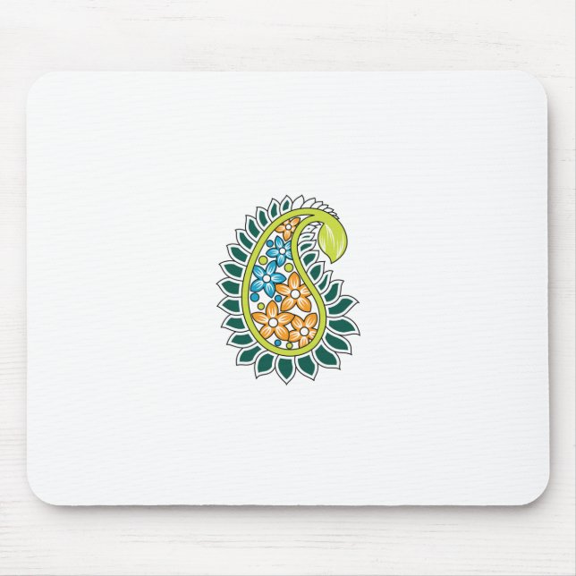 Decorative Style, Dark Blue Green, Wattle Mouse Pad (Front)