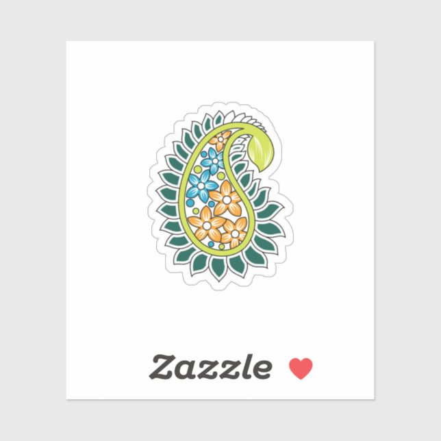 Decorative Style, Dark Blue Green, Wattle Sticker (Sheet)
