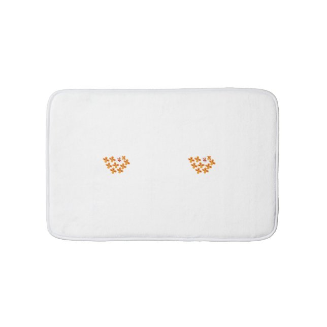 Decorative Style, Dull Orange, Cornell Red Bath Mat (Front)