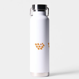 Decorative Style, Dull Orange, Cornell Red Water Bottle