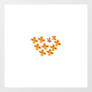 Decorative Style, Dull Orange, Cornell Red Window Cling