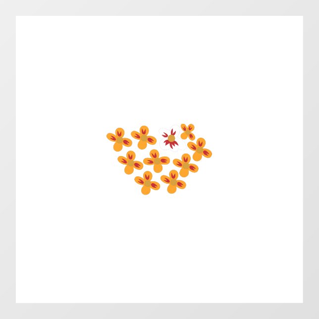 Decorative Style, Dull Orange, Cornell Red Window Cling (Sheet)