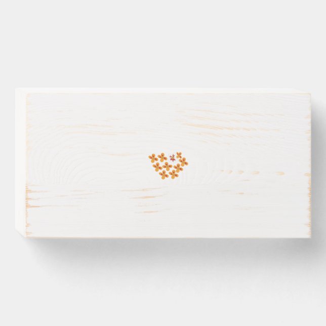 Decorative Style, Dull Orange, Cornell Red Wooden Box Sign (Front Horizontal)