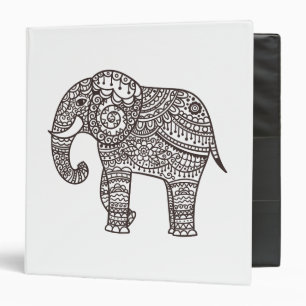 Decorative Style Elephant 3 Ring Binder