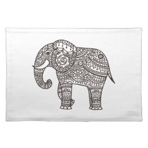 Decorative Style Elephant Cloth Placemat