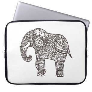 Decorative Style Elephant Laptop Sleeve