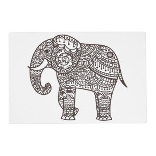 Decorative Style Elephant Placemat