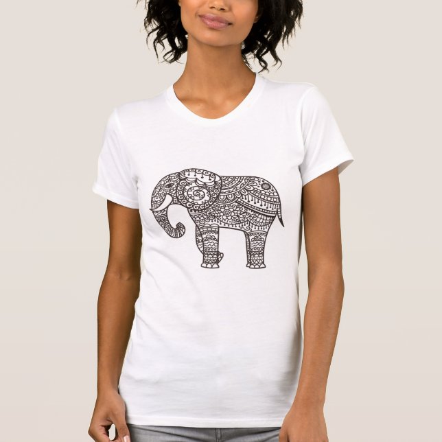 Decorative Style Elephant T-Shirt (Front)