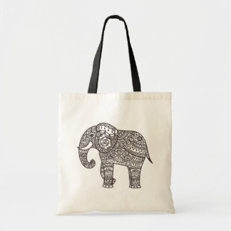 Decorative Style Elephant Tote Bag