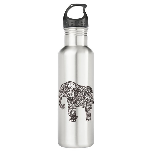 Decorative Style Elephant Water Bottle (Front)