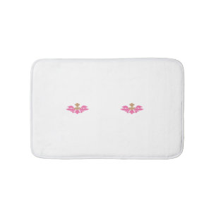 Decorative Style, Hot Pink, Antique Brass Bath Mat
