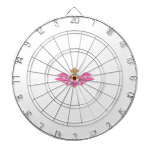 Decorative Style, Hot Pink, Antique Brass Dart Board