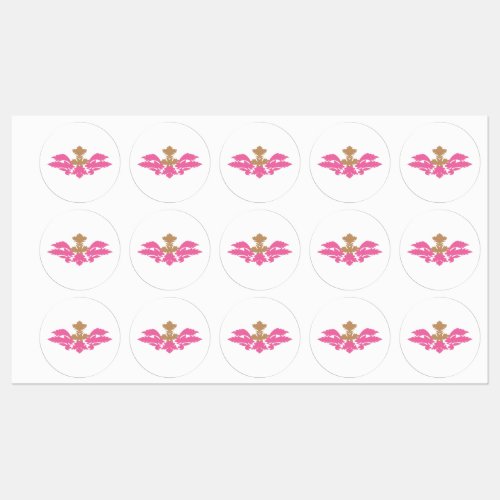 Decorative Style Hot Pink Antique Brass Labels