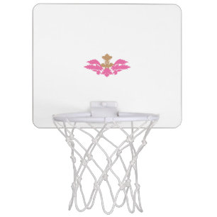 Decorative Style, Hot Pink, Antique Brass Mini Basketball Hoop